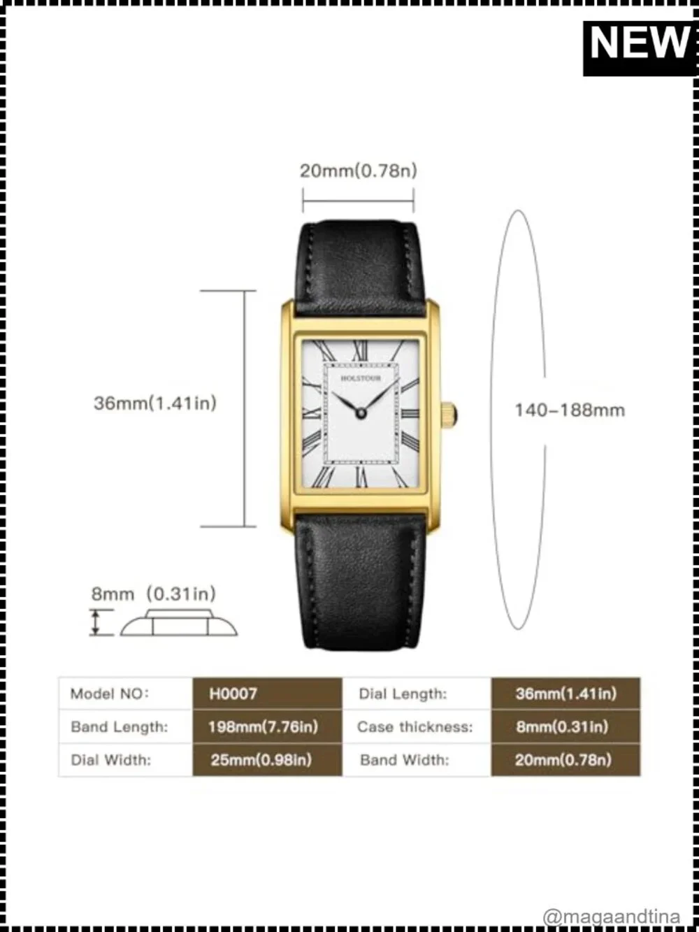 HOLSTOUR Men's Business Minimalism Analog Quartz Watch with Japanese Quartz